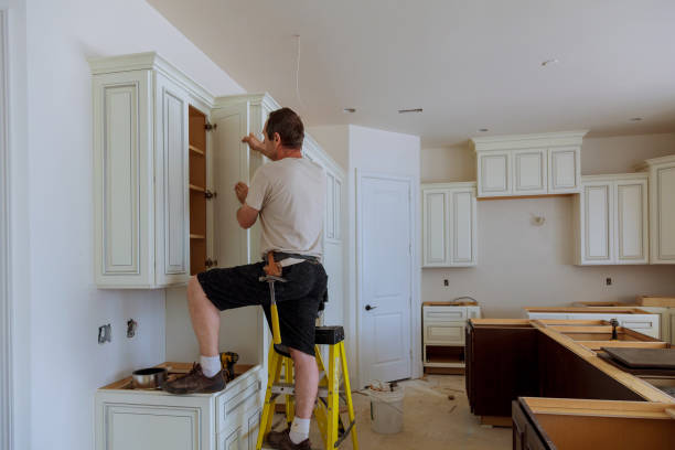 Kitchen island installation in Lakeland by JMT Kitchen Cabinet